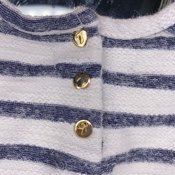 7 For All Mankind White and Blue Knit Top 12M - Picture 6 of 9